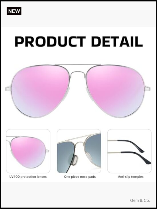 Oversized Aviator Polarized Sunglasses UV400 Protection Double Bridge main image 6